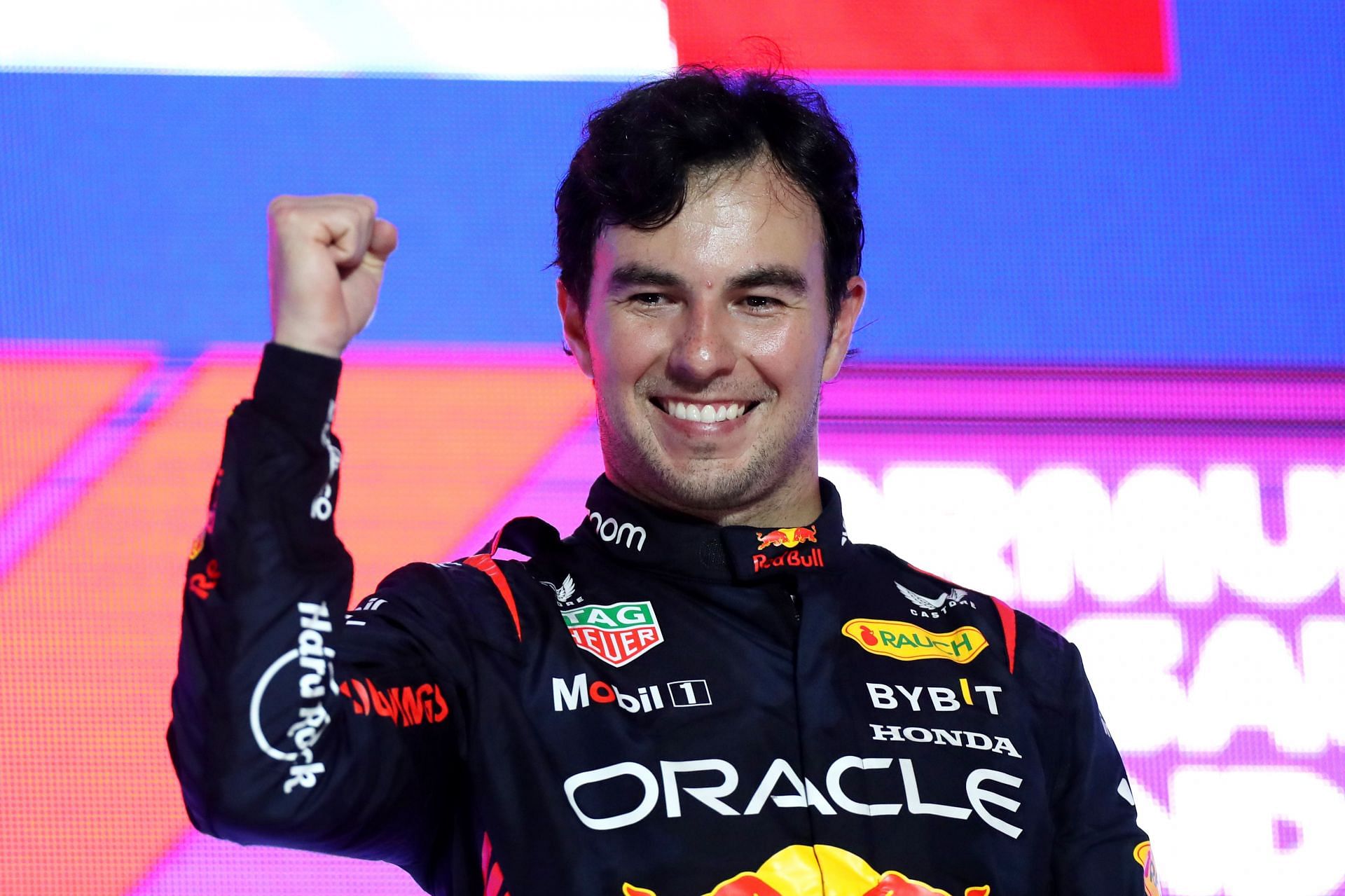 Sergio Perez after winning the F1 Grand Prix of Saudi Arabia