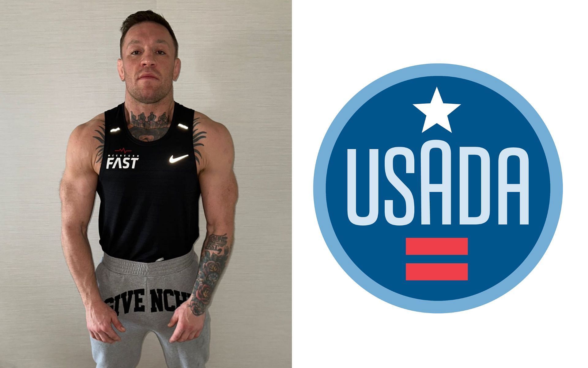 Conor McGregor [Left] USADA logo [Right] [Images courtesy: @TheNotoriousMMA (Twitter) and www.usada.org]