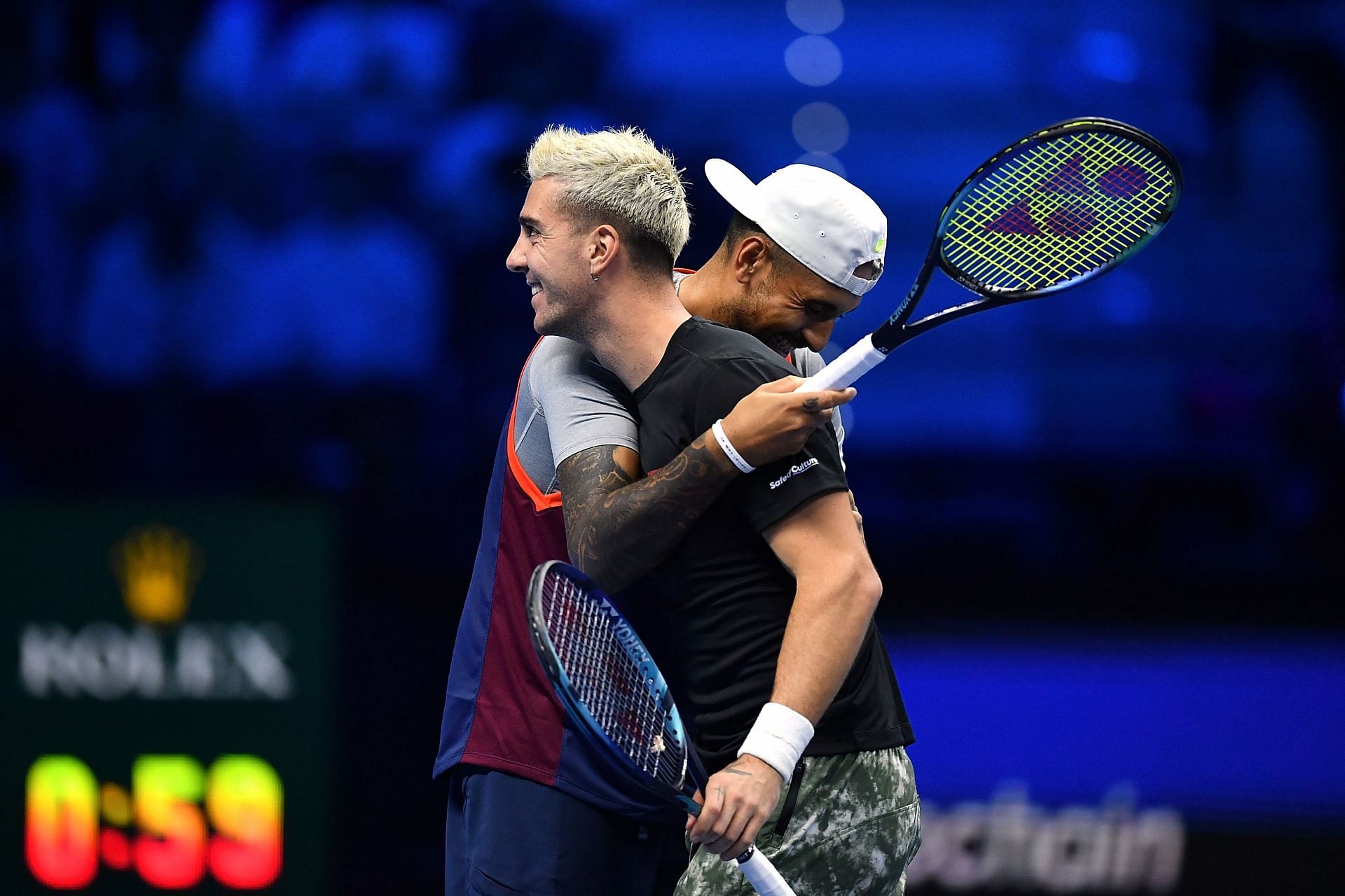 Thanasi Kokkinakis and Nick Kyrgios at the Nitto ATP Finals.