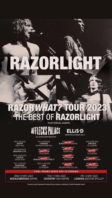 Razorlight Tour 2023: New dates, tickets, where to buy, dates, venues ...