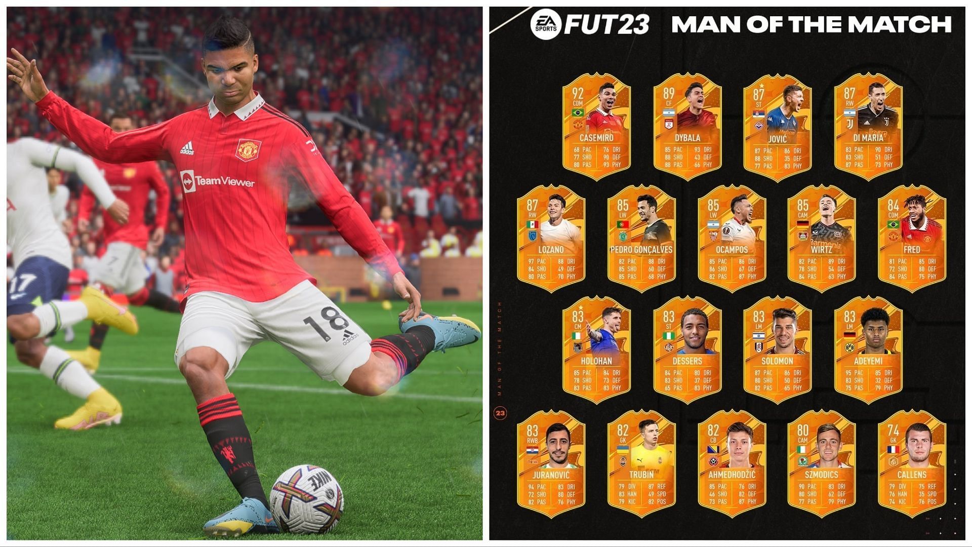 These are the best MOTM cards in FUT 23 (Images via EA Sports)
