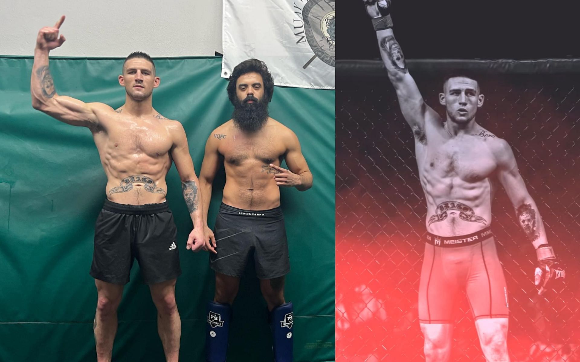 Professional MMA fighter Jimmy Drago and his coach (left) and Drago (right) [Images courtesy: @jimmy_drago02 on Instagram]