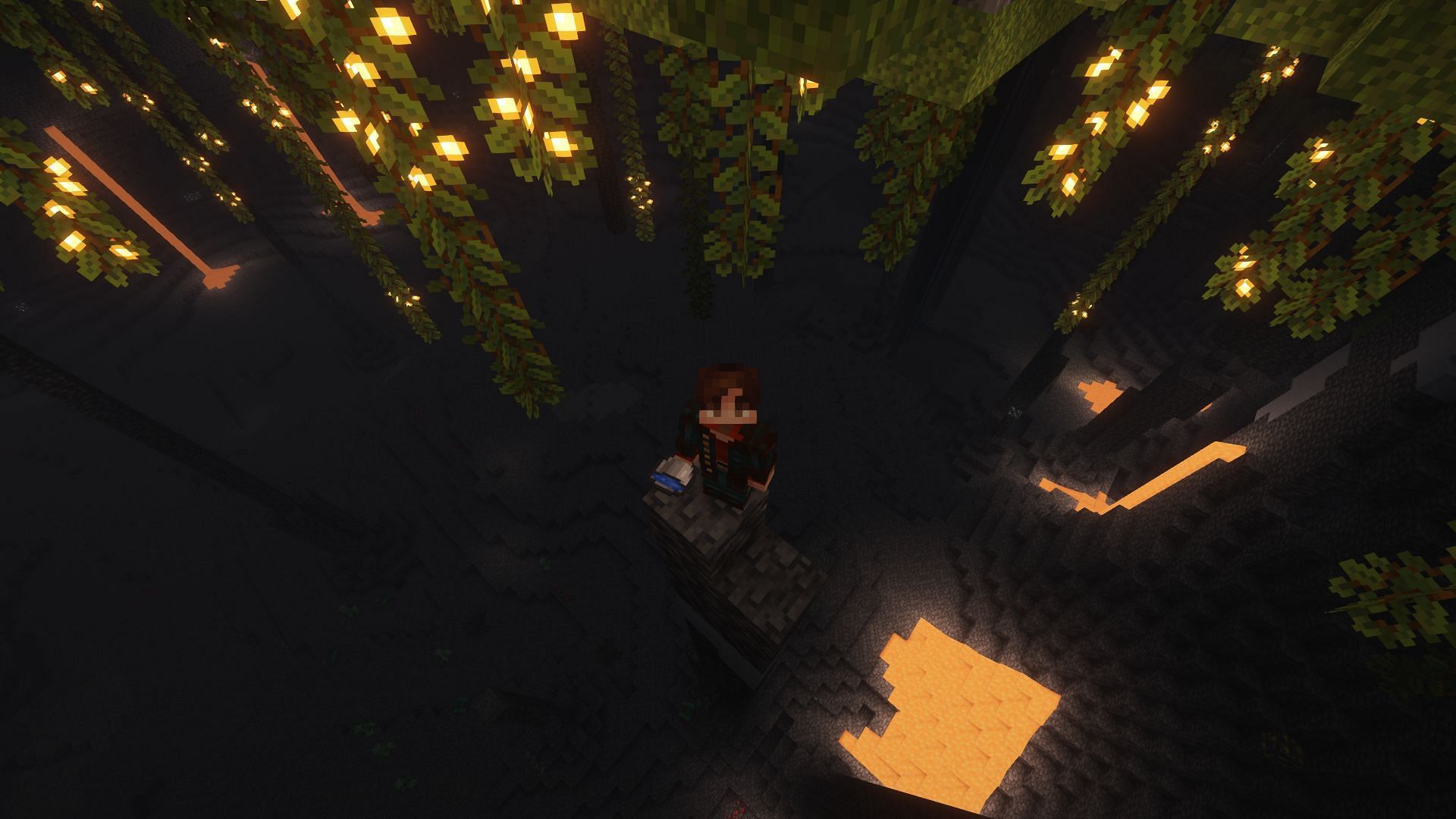 Death from falling can be prevented using water buckets (Image via Mojang)