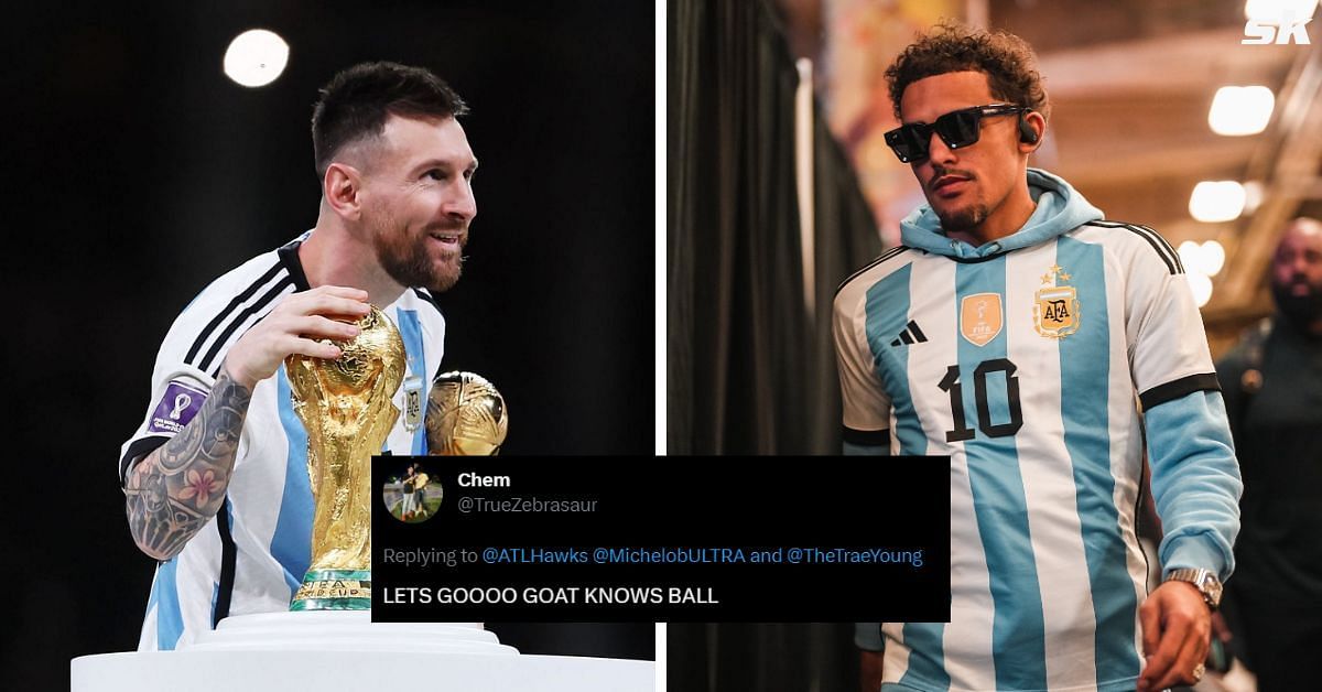 NBA star Trae Young was spotted wearing a an Argentina jersey with Lionel Messi