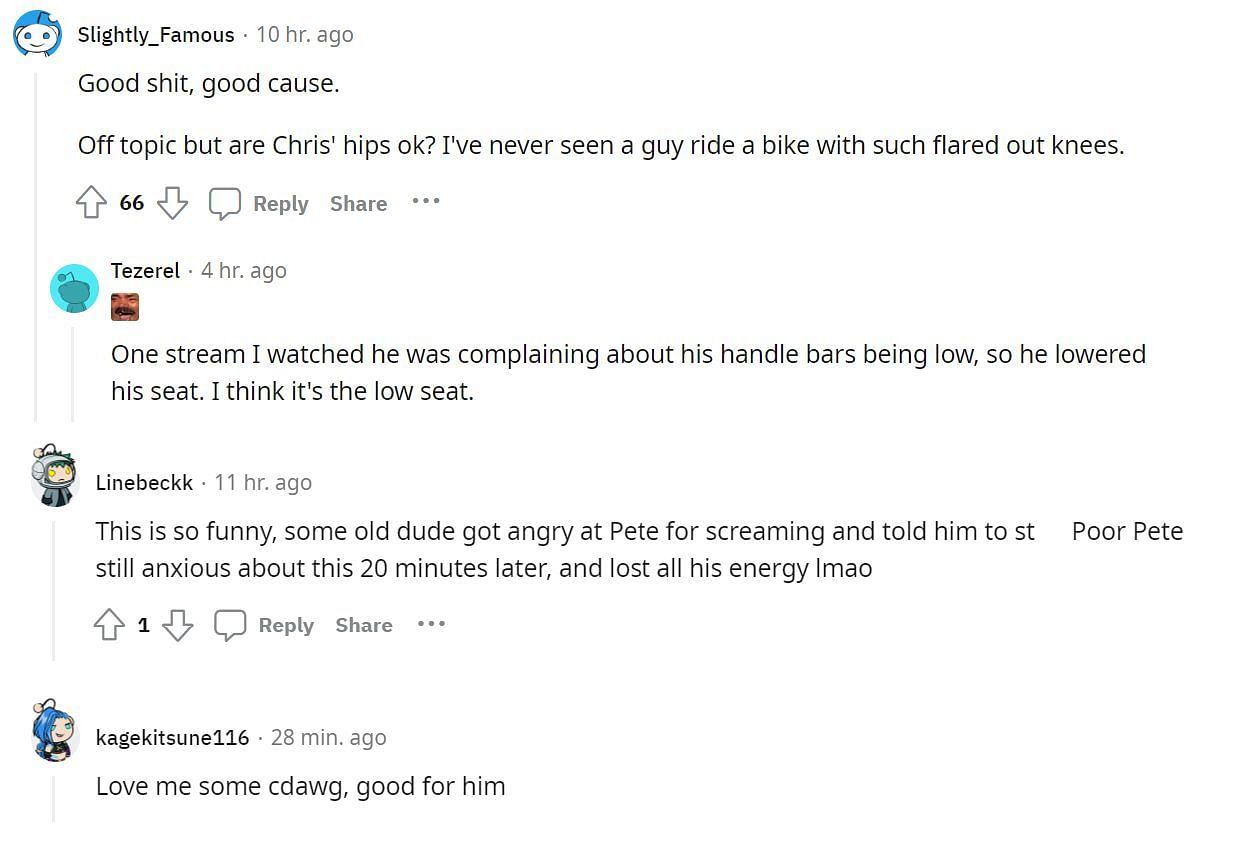 Reddit fans congratulate Connor and comment on his friends. (Image via r/LivestreamFail Reddit)