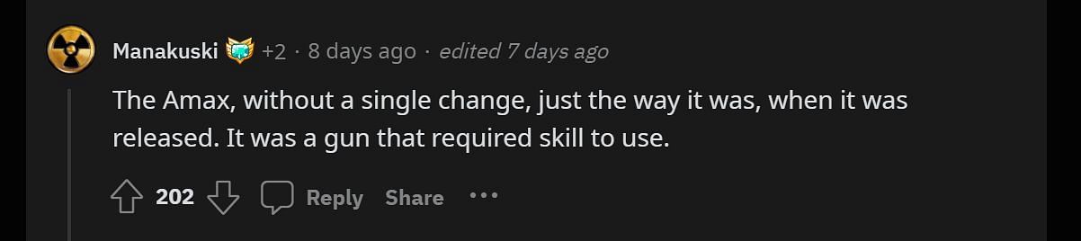 A Reddit comment from u/Manakuski