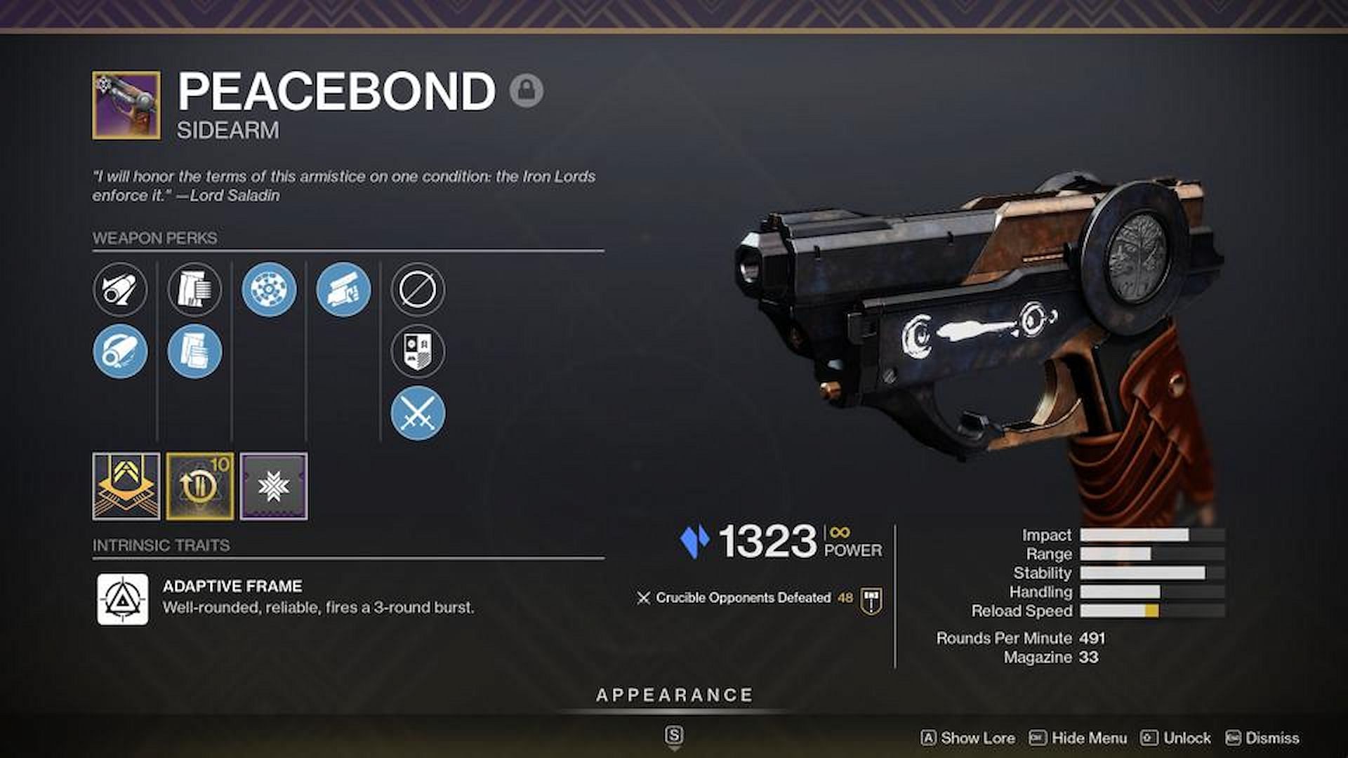 Peacebond can be acquired by completing Iron Banner (Image via Bungie)