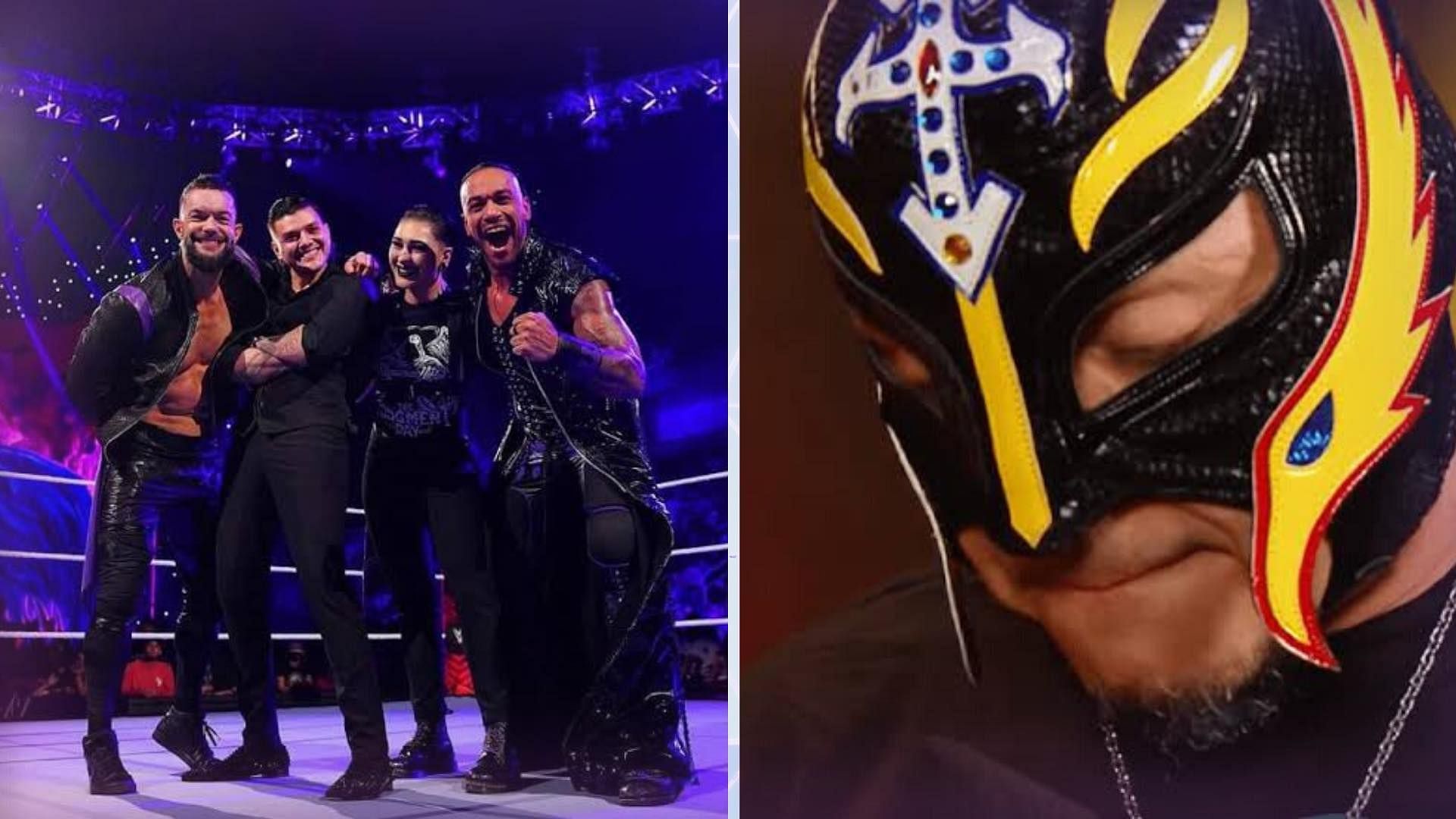 Judgment Day (left) and Rey Mysterio (right).