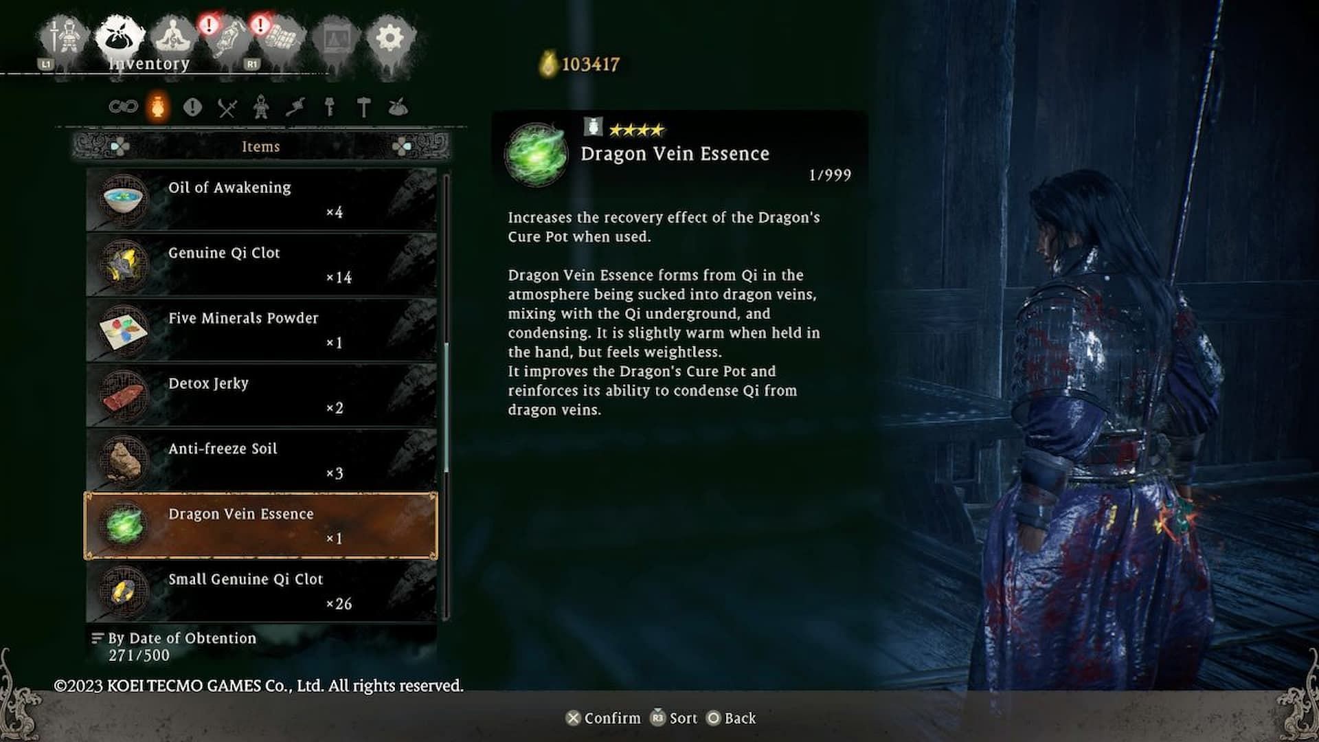 Dragon Vein Essence can be used to increase the effectiveness of the Dragon&#039;s Cure Pot (Image via Koei Tecmo)