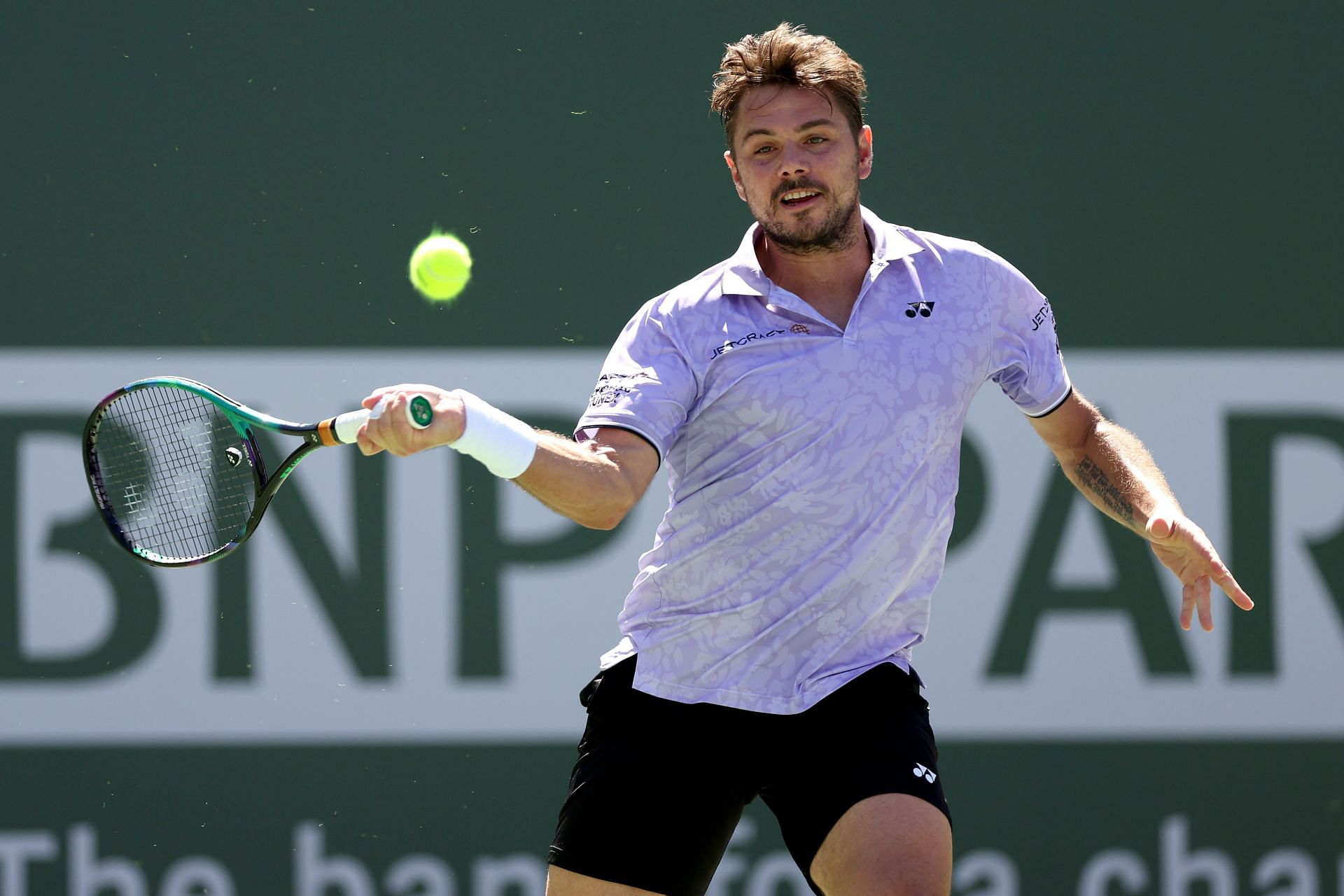 Stan Wawrinka in action at the Indian Wells Masters