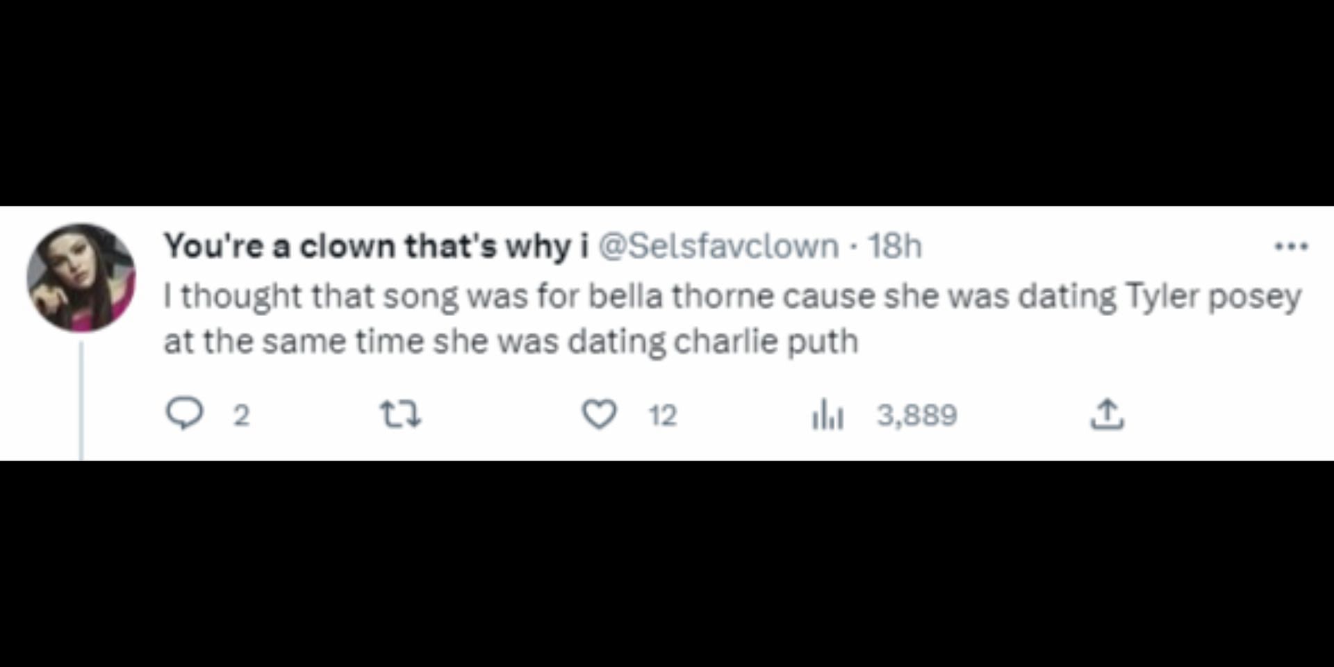 Selena Gomez fans react to Puth&#039;s deleted tweet. (Image via Twitter/@Selsfavclown)