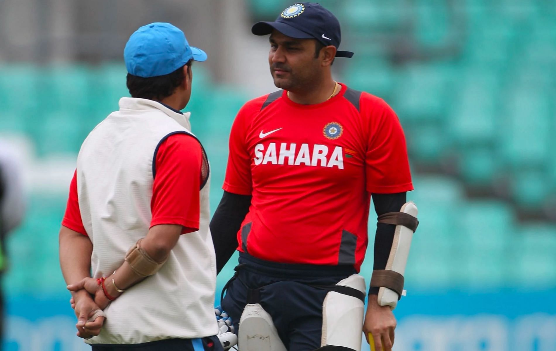 Sachin Tendulkar (L) and Virender Sehwag (R). (Pic: Getty)