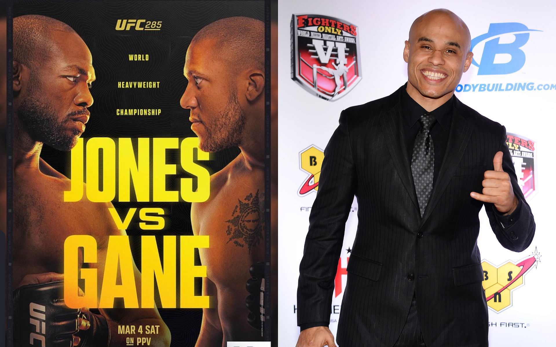 UFC 285 poster, Ali Abdelaziz (right) [Image courtesy of @jonnybones on Instagram]