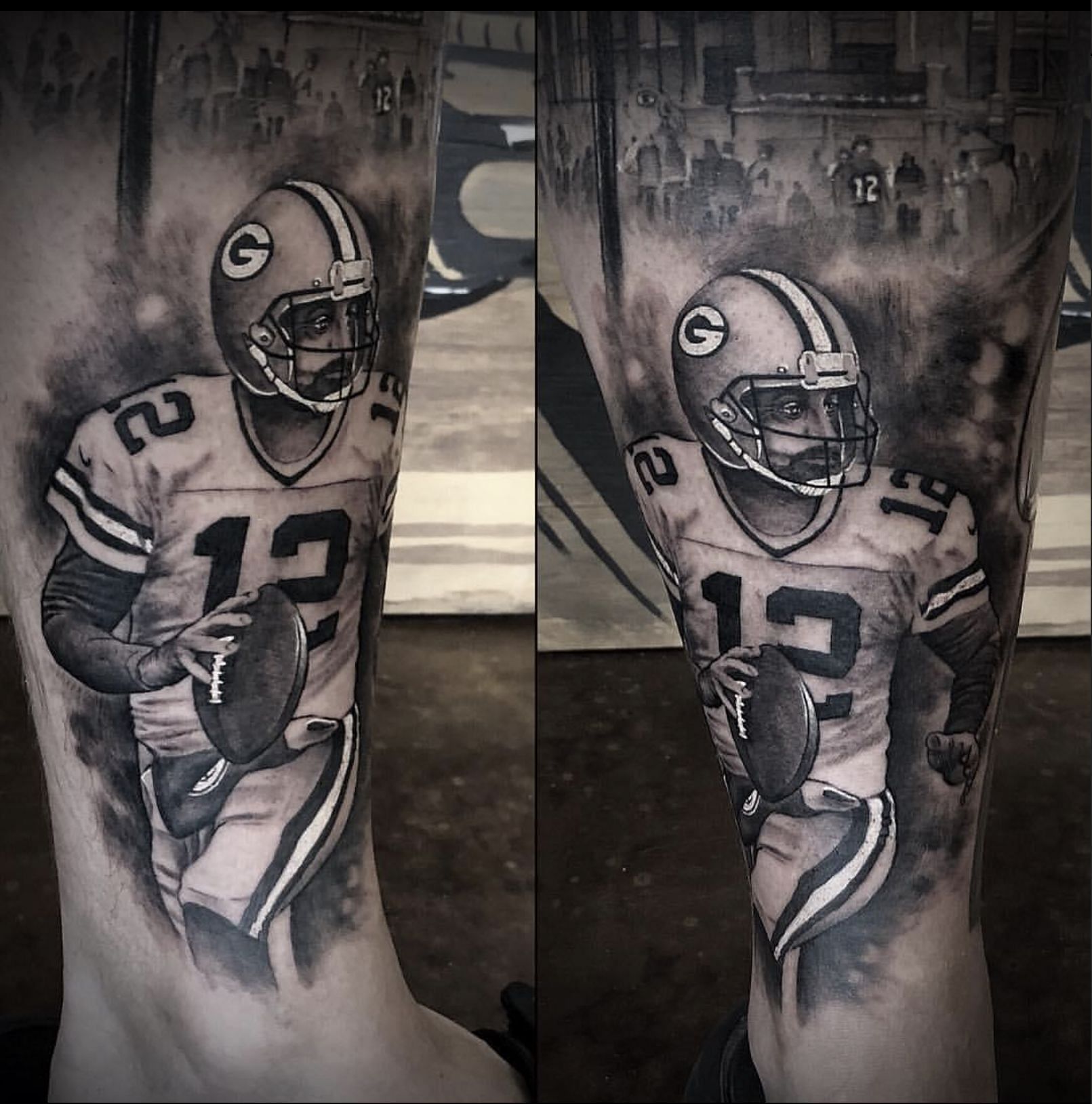 This fan showed his love for the Packers in a classic way. Source: graysondavidart (IG)