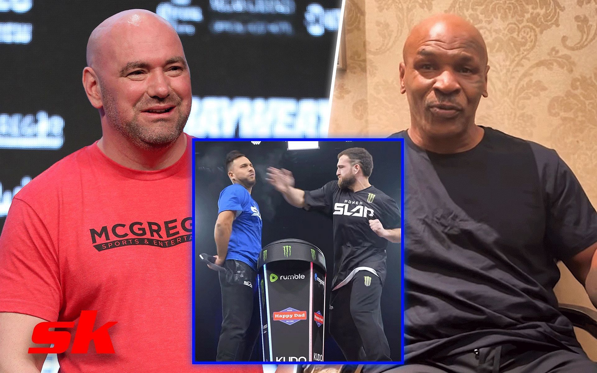 Mike Tyson promotes the Power Slap League [Images via: @miketyson and @ufc on Instagram]