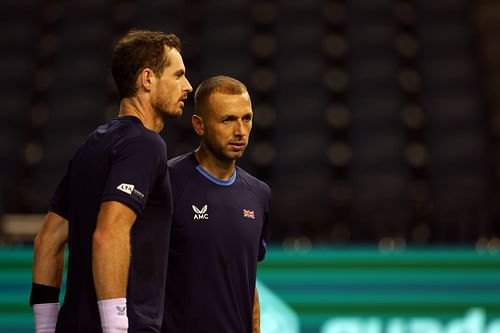 Andy Murray (L) and Dan Evans