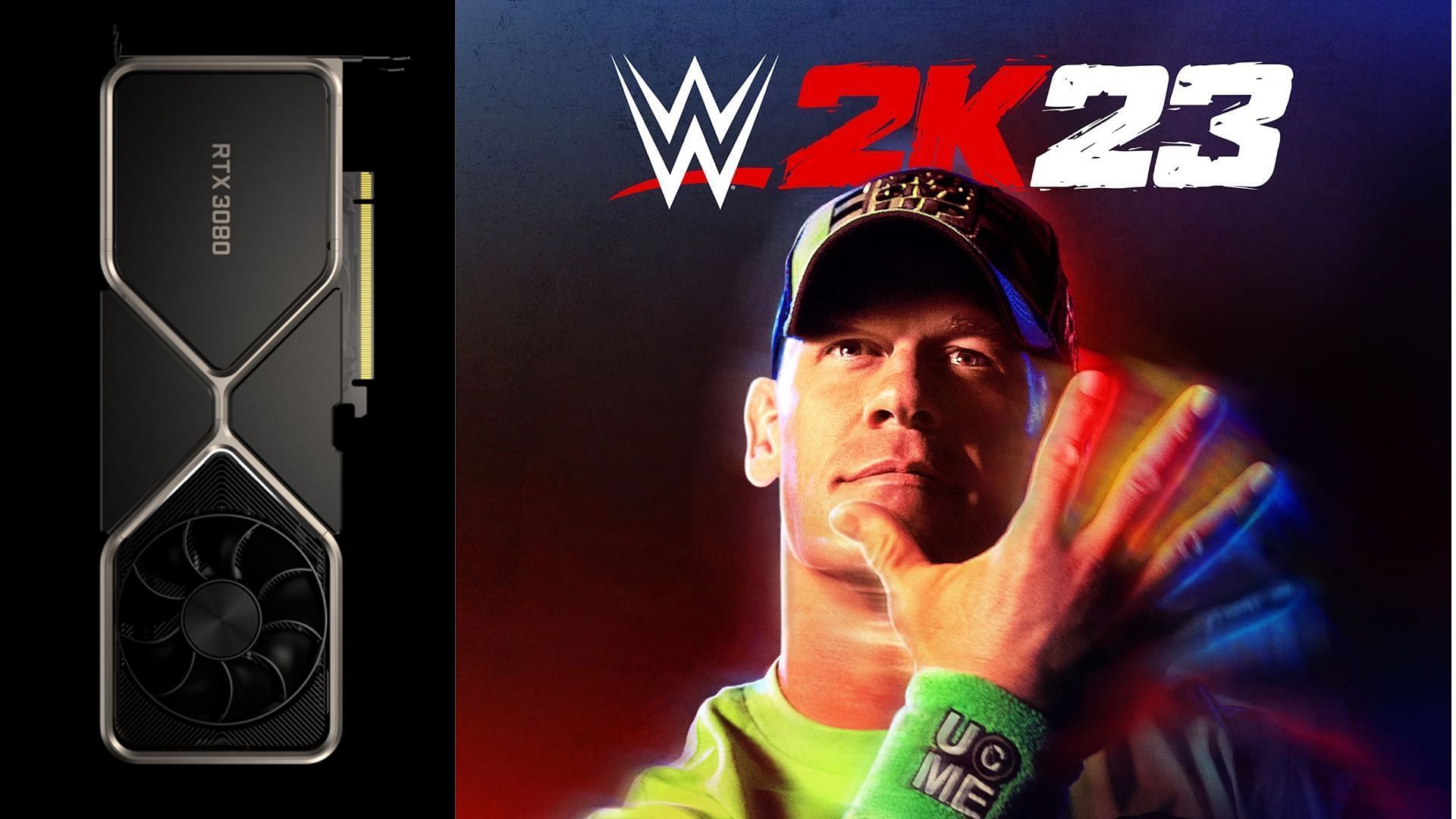 RTX 3080 FE and WWE 2K23 cover