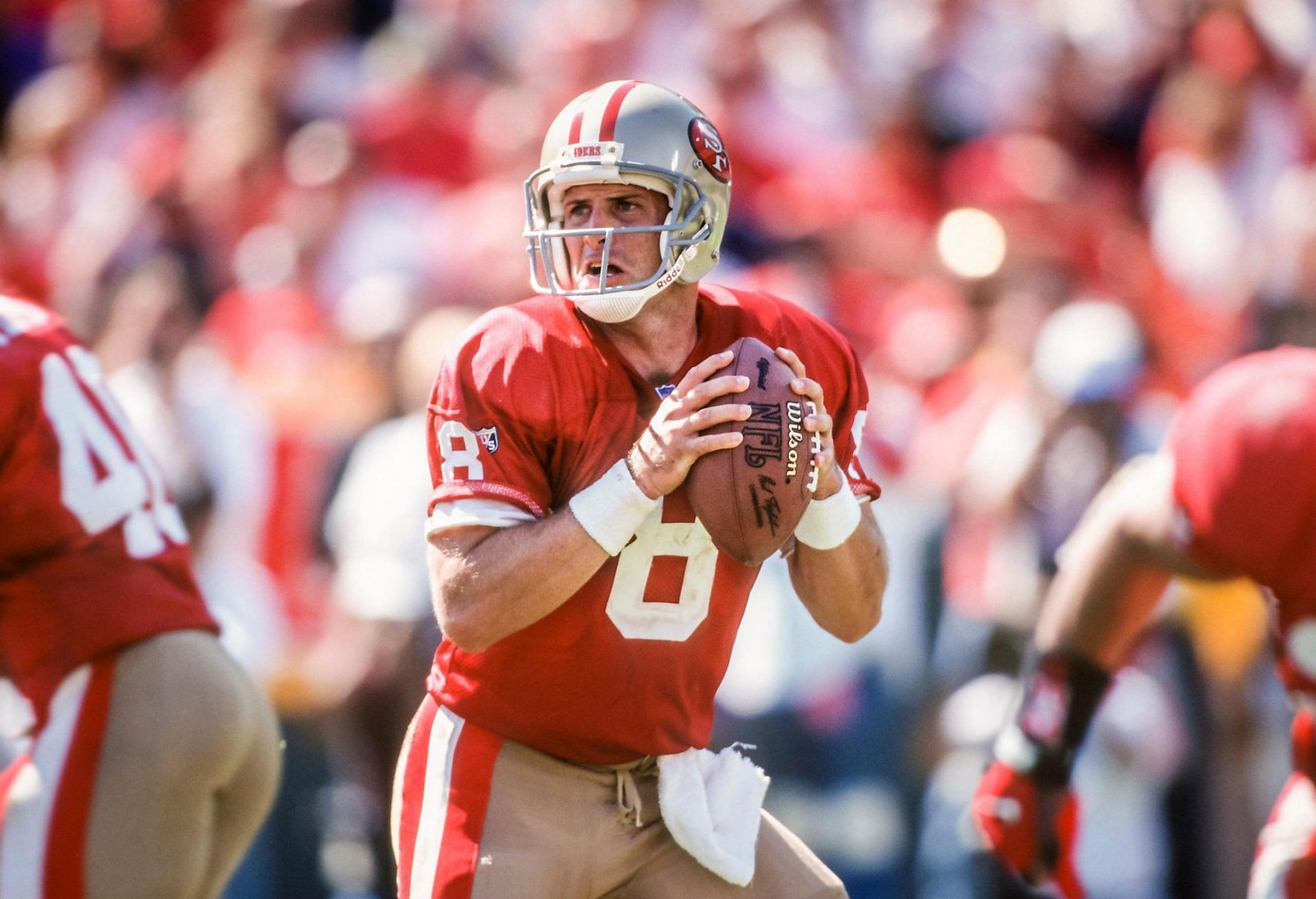 Steve Young with the San Francisco 49ers