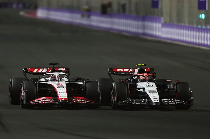 Watch: Yuki Tsunoda and Kevin Magnussen share a moment after the 2023 F1 Saudi Arabian GP