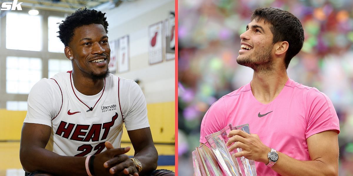 Jimmy Butler (L) and Carlos Alcaraz (R)