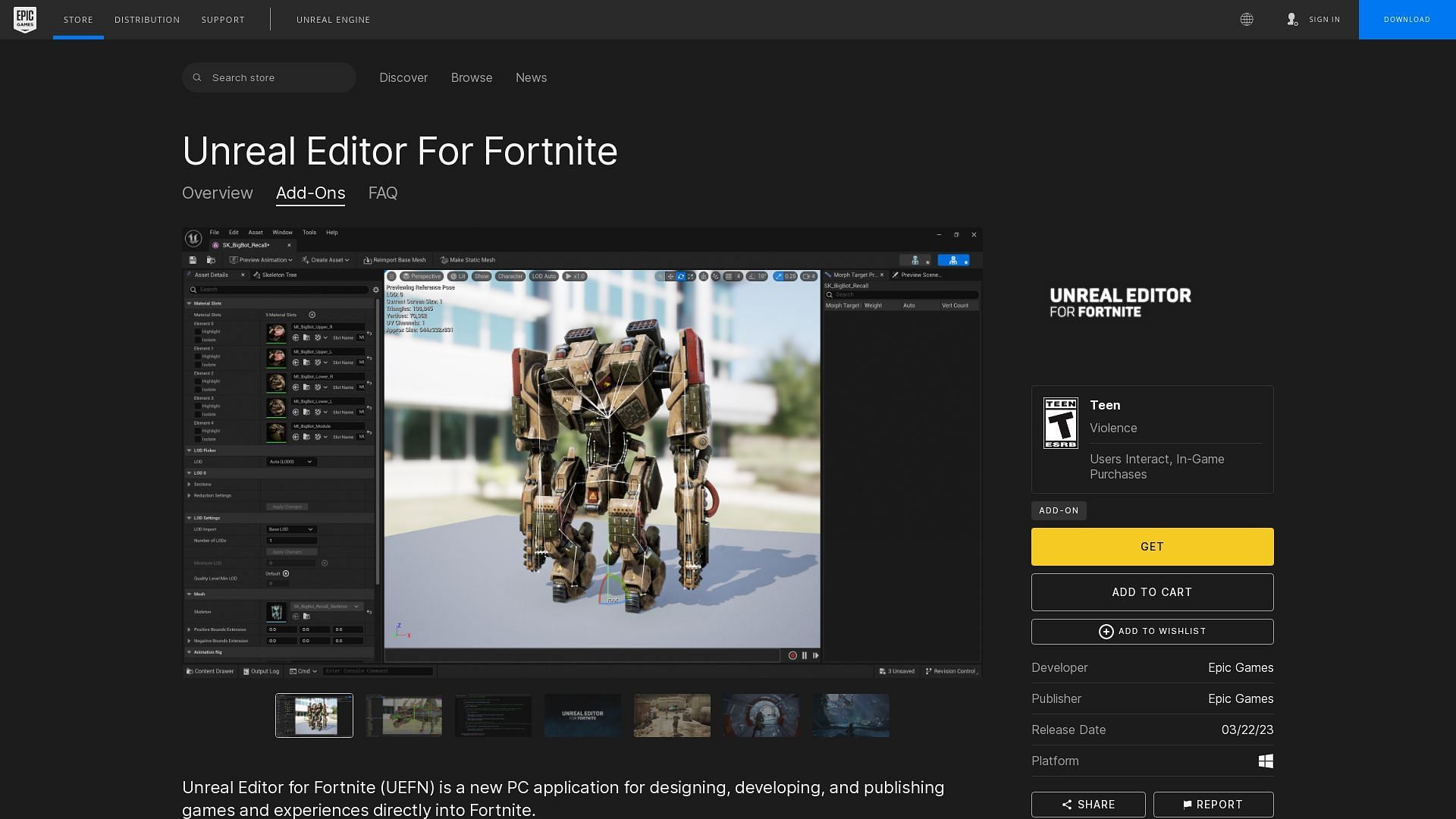 You can download Unreal Editor for Fortnite for free (Image via Epic Games)