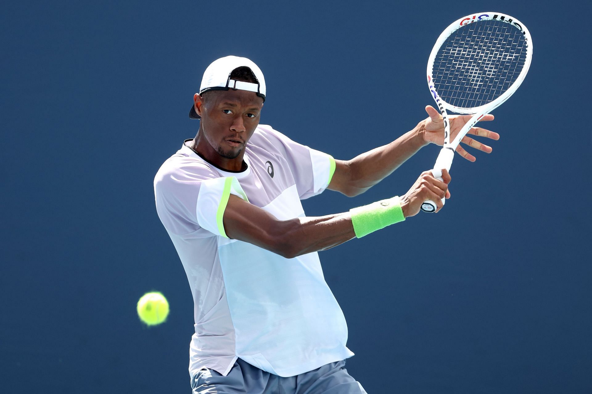 Christopher Eubanks competes during the 2023 Miami Open.