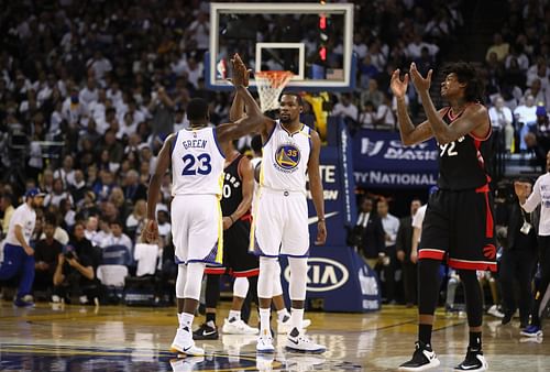 Kevin Durant and Draymond Green with theGolden State Warriors