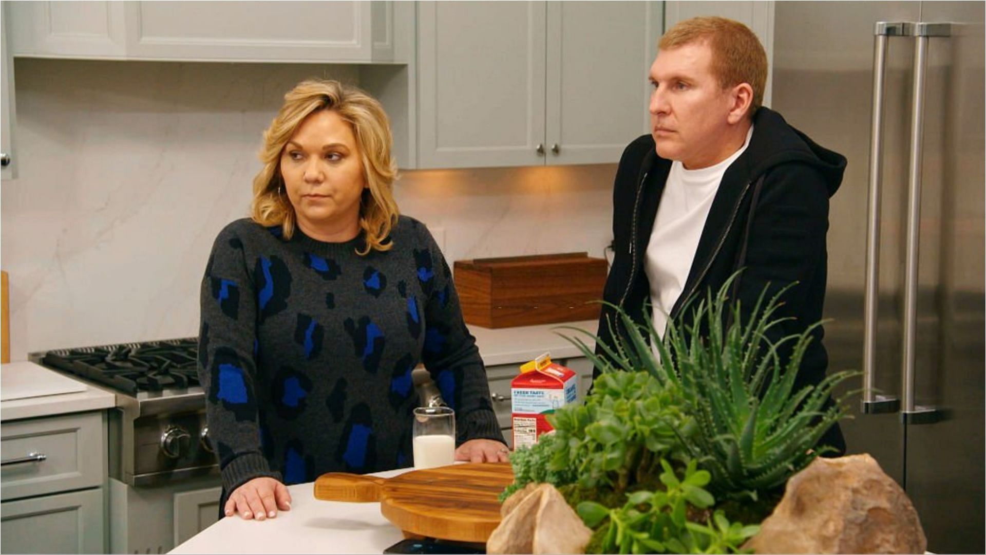 Todd Chrisley and Julie Chrisley were found guilty of band fraud and tax evasion in 2022 (Image via USA Network/Getty Images)