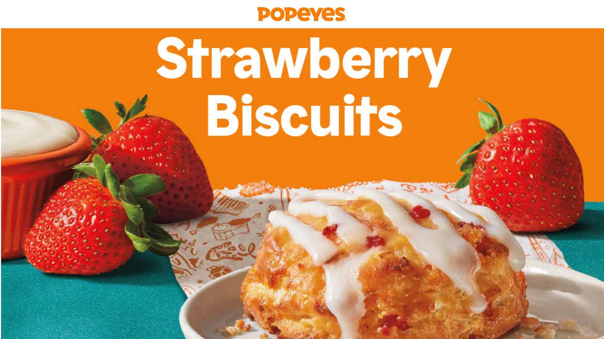 Popeyes introduces new Strawberry Biscuits to its menu for a limited time (Image via Popeyes)