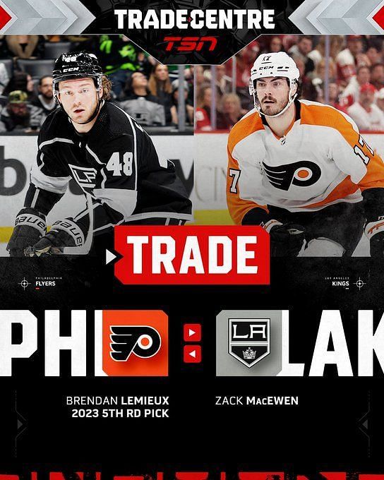 Kings acquire Zack MacEwen from Flyers for Brendan Lemieux – Daily