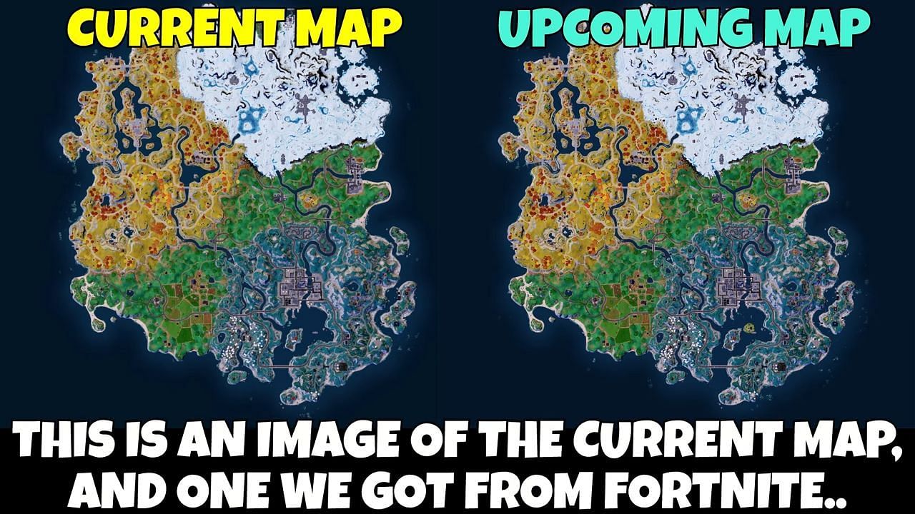 Changes between the current and upcoming map (Image via EveryDay FN / YouTube)
