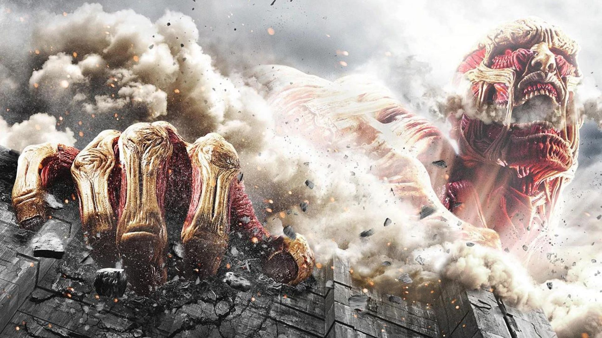 Colossal Titan, as seen in the movie (Image via TOHO Pictures)