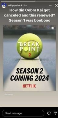 Opelka's Instagram story