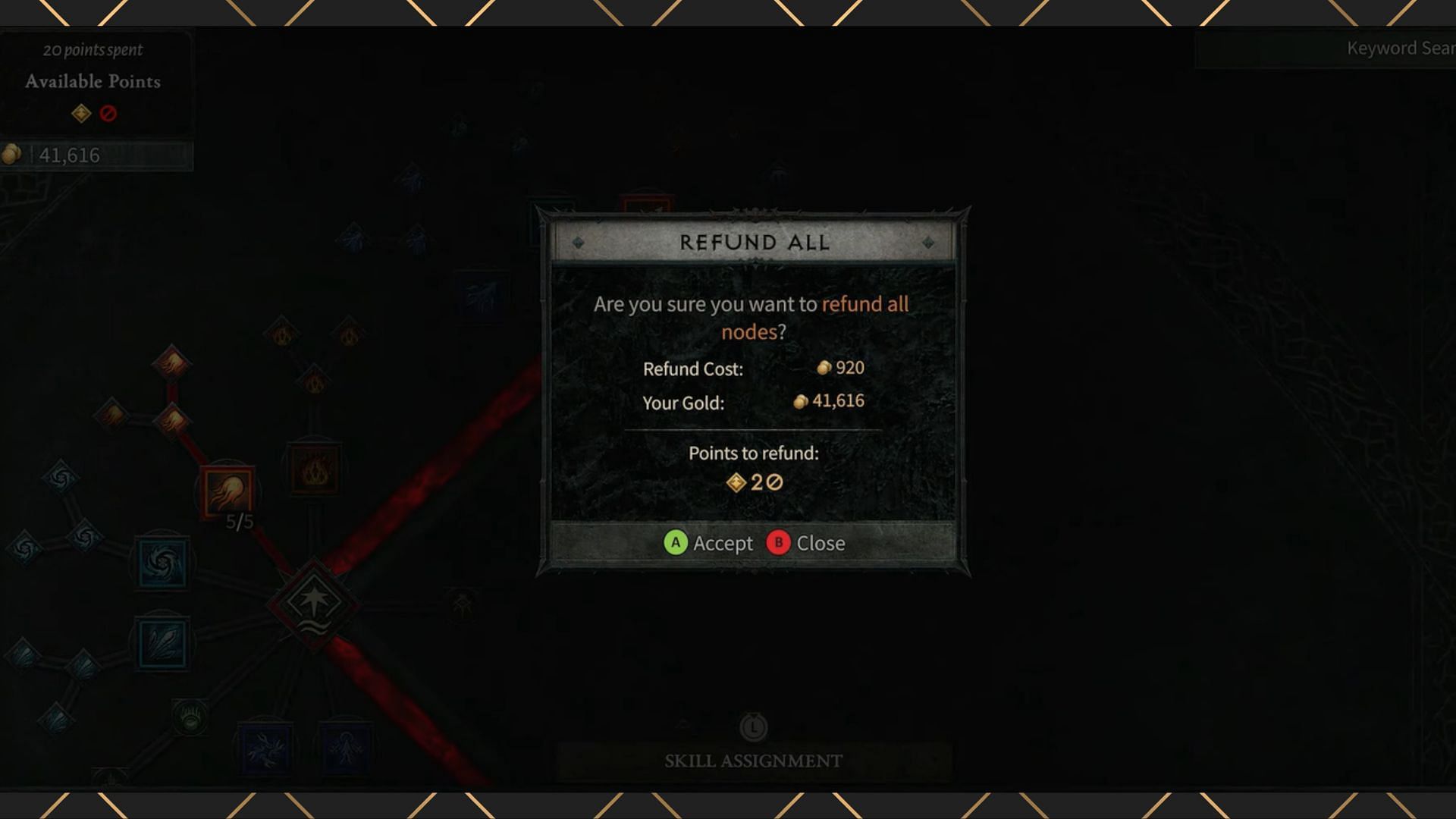 Skill points can be refunded anytime from the skill tree (Image via Sofa Supastar Gaming/YouTube)