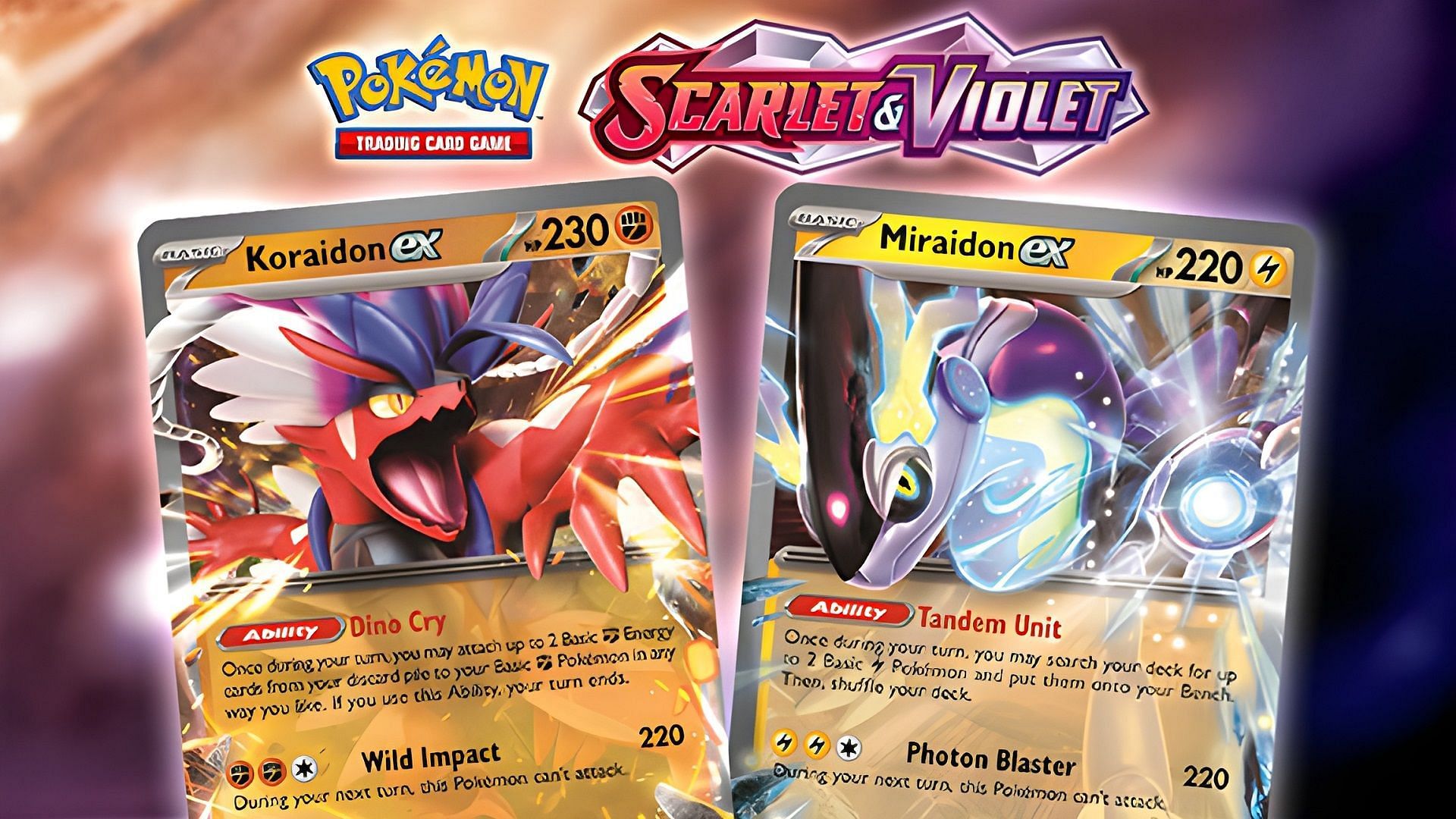 Koraidon and Miraidon ex are only a few of the great cards coming in the Scarlet & Violet set (Image via The Pokemon Company)