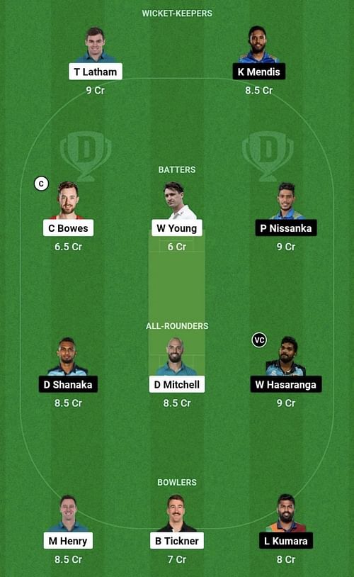 NZ vs SL Dream11 Prediction Team, Head To Head League