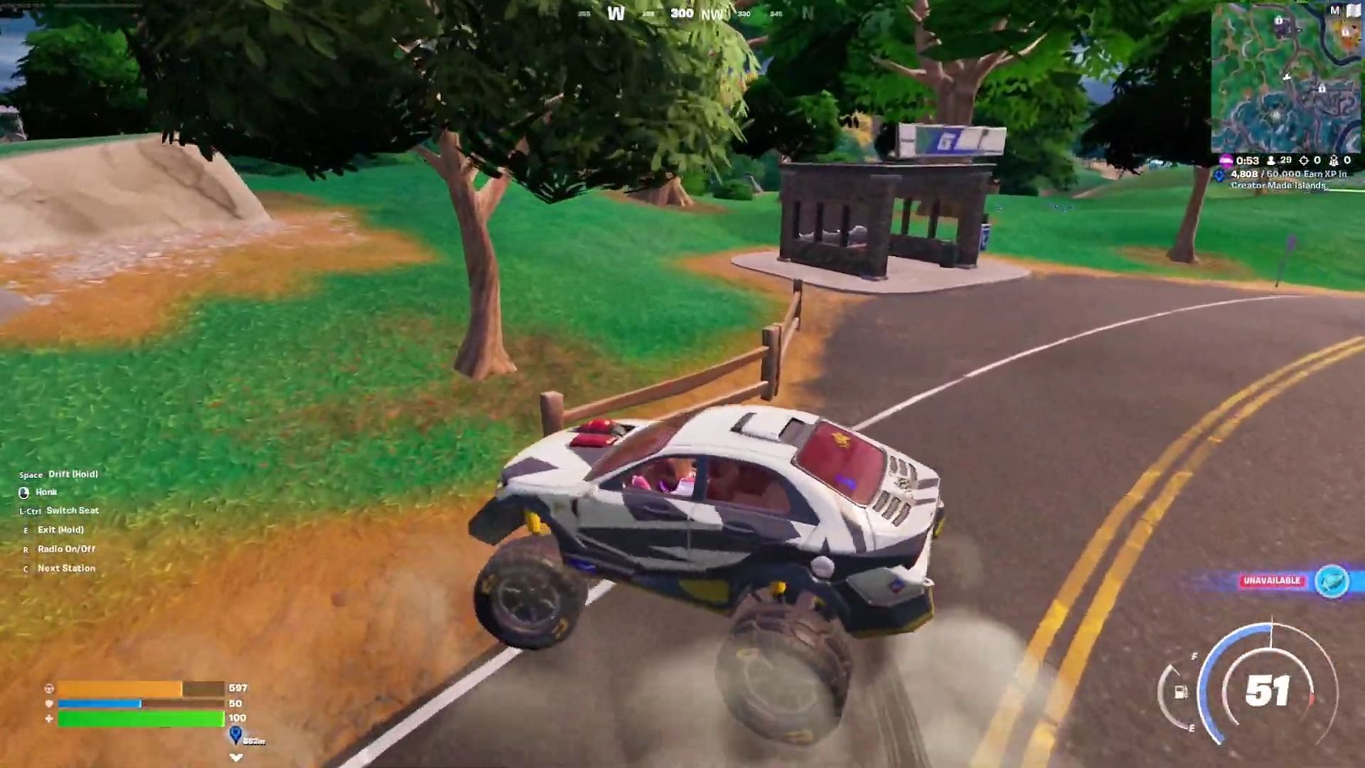 You need to destroy objects while drifting or boosting (Image via Epic Games)