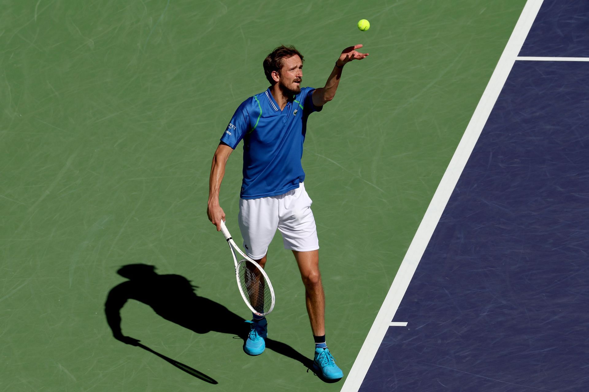 Daniil Medvedev in action at the Indian Wells Masters