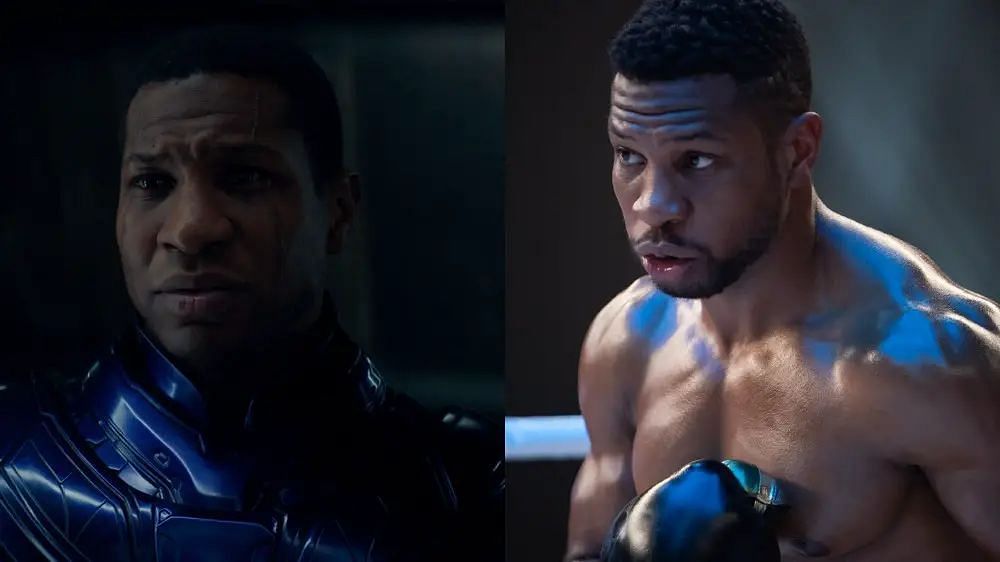 Actor Jonathan Majors stars in Ant-Man 3 (left) and Creed III (right) (Image via Marvel)