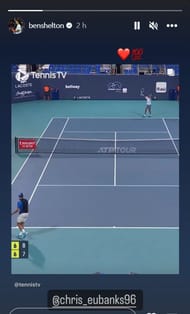 Ben Shelton's Instagram story