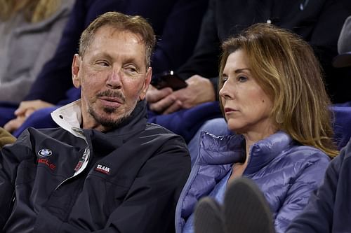 Monica Seles and Indian Wells tournament owner Larry Ellison