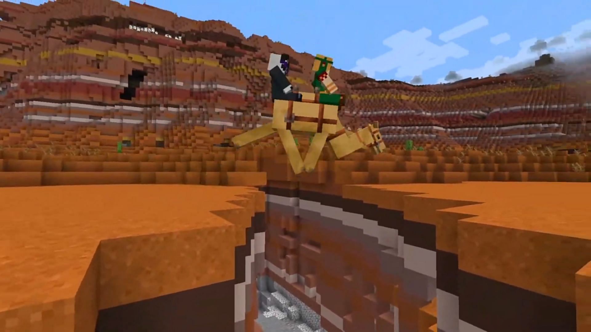 Camels can dash forward instead of jumping high in Minecraft 1.20 update (Image via Mojang)