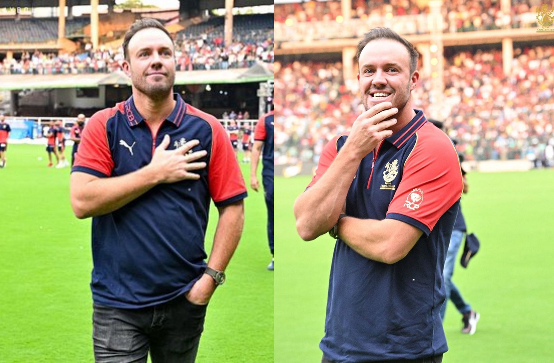 AB de Villiers at the Chinnaswamy Stadium on Sunday.