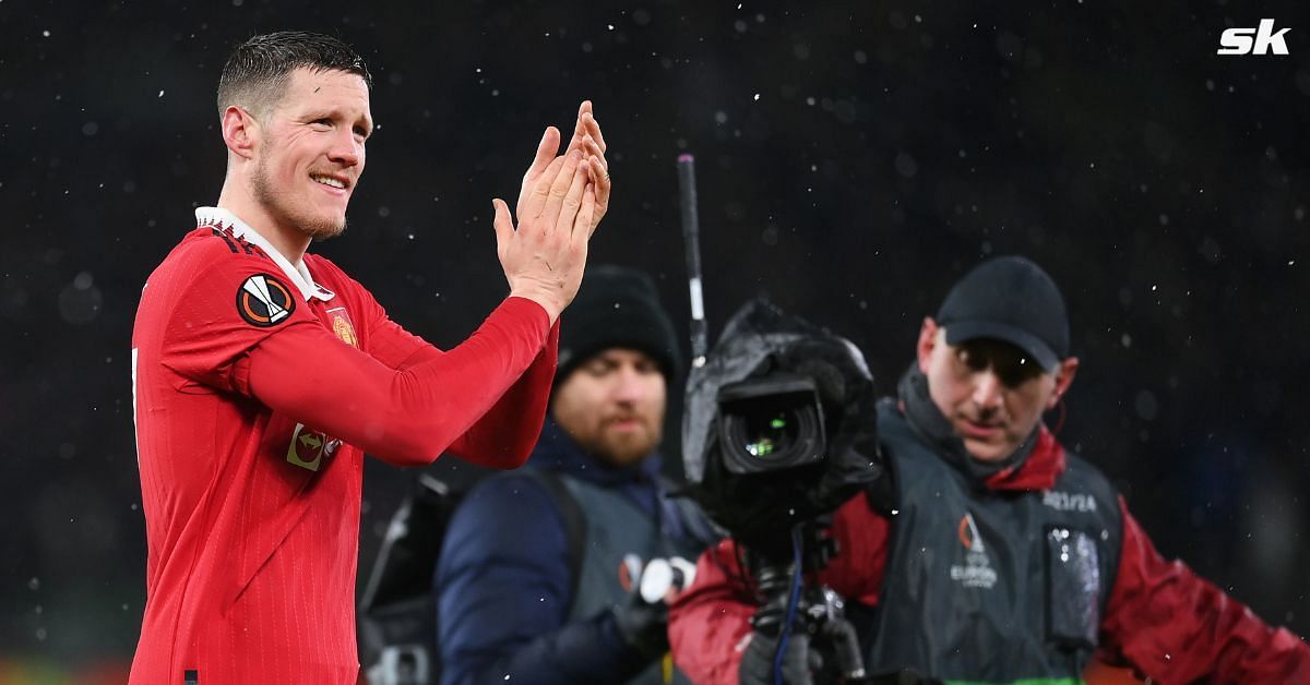 Wout Weghorst happy after scoring his first Manchester United goal at Old Trafford.