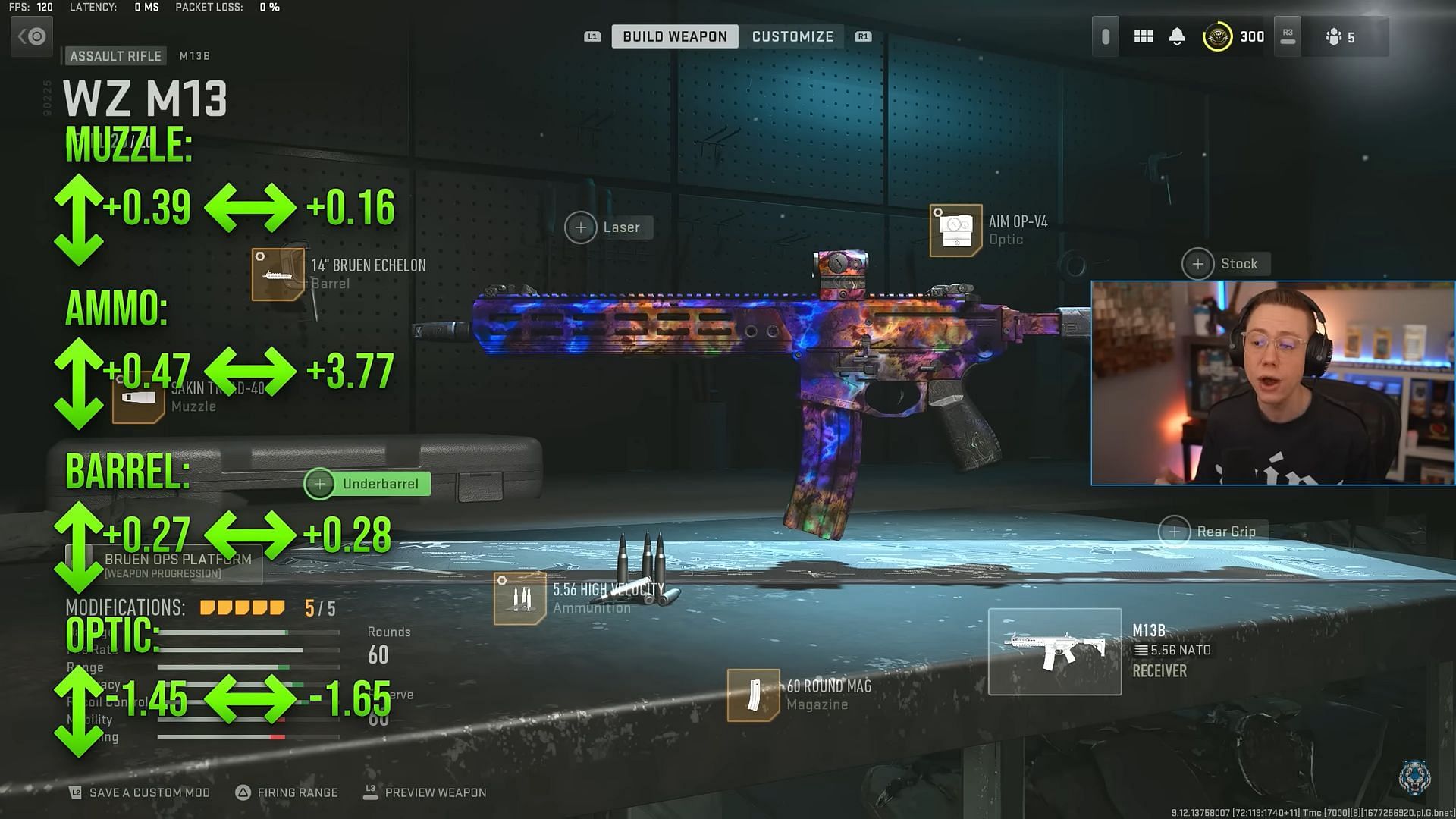 Attachments and tunings for M13B in Warzone 2 Season 2 (Image via Activision and YouTube/WhosImmortal)