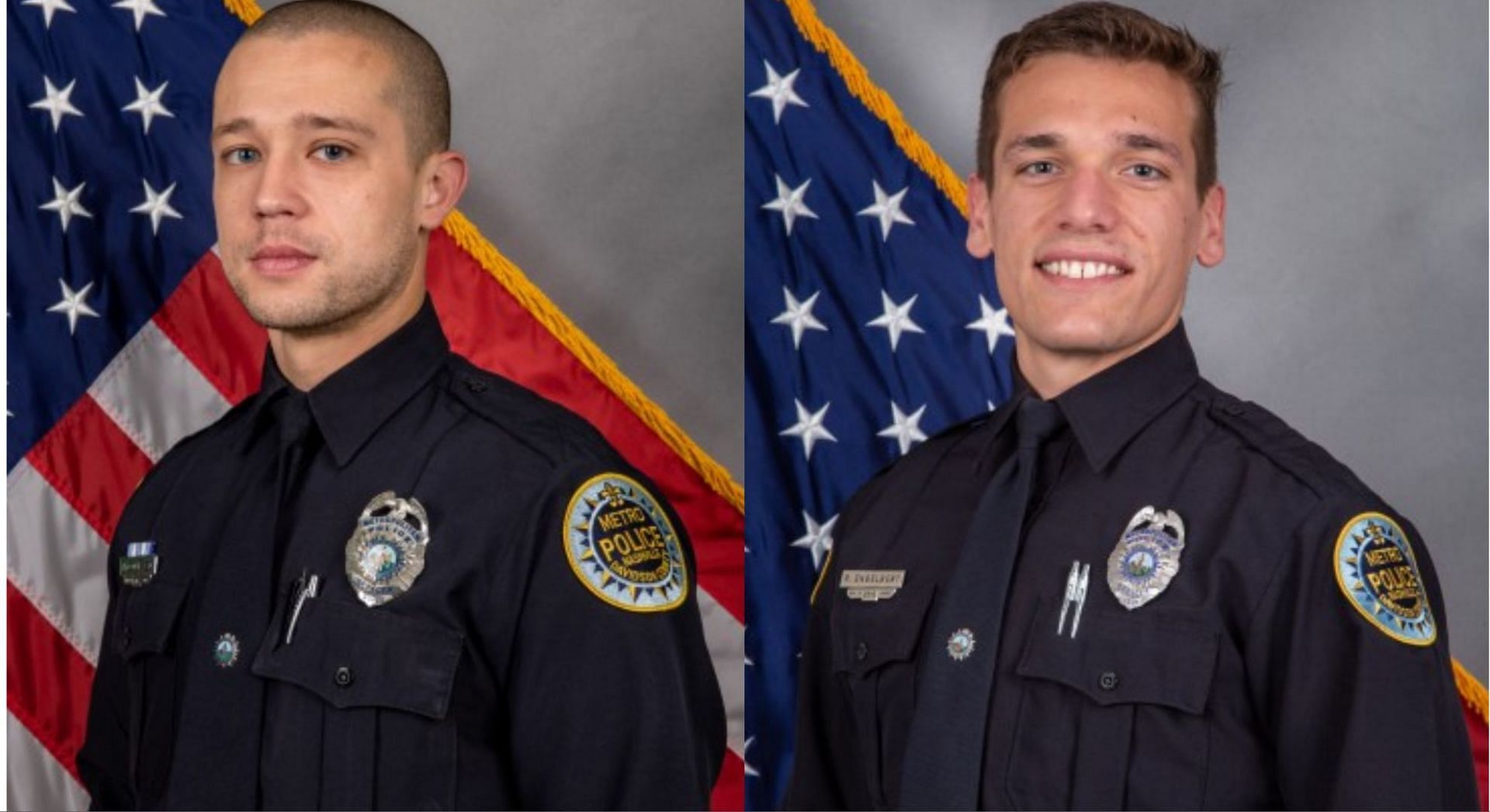 Officers Rex Englebert and Michael Collazo hailed online for Nashville school shooting response (Image via Metro Nashville Police Department)