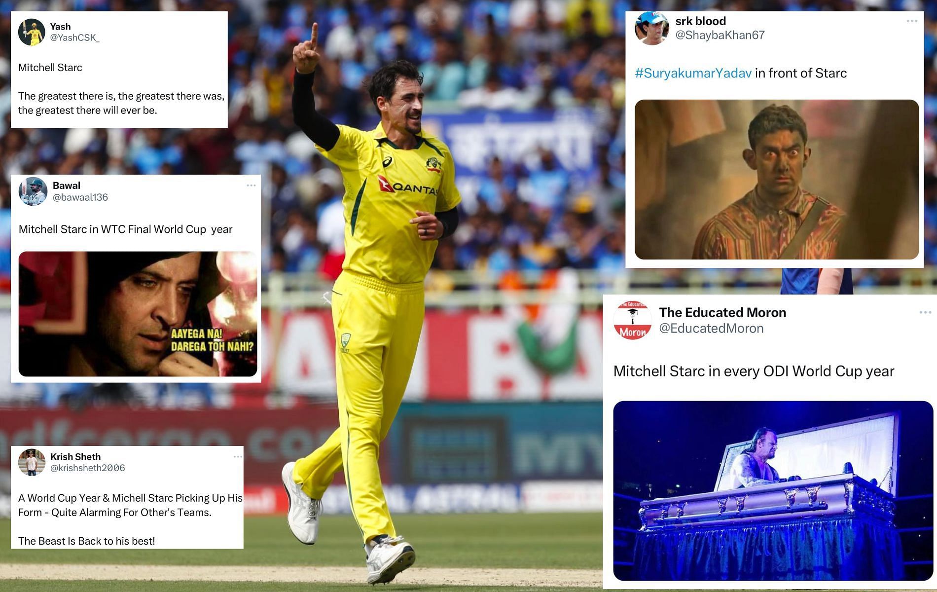 Mitchell Starc has been in brilliant form in IND vs AUS ODI series. (Pics: Getty/Twitter)