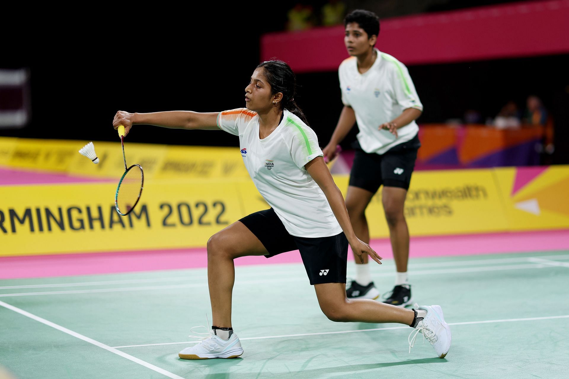 Gopichand (in front) &amp; Jolly in action at the 2022 Commonwealth Games (Image courtesy: Getty Images)