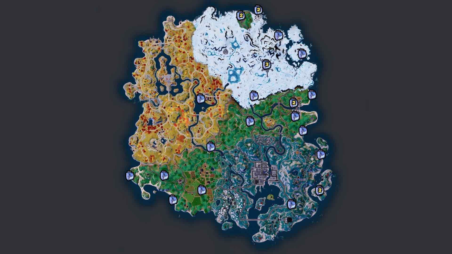 There are around 30 Ice Machines currently in Fortnite Battle Royale (Image via fortnite.gg / website screenshot)