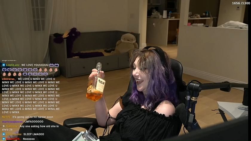 JustaMinx drops her bottle of whiskey after drinking too much : r